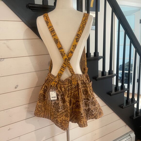 Free People Palm Bay Printed Hawaii Vacation Shortalls Romper NWT Size Small - Picture 6 of 7